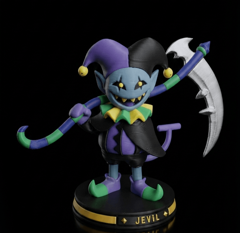 Figurine Jevil – Deltarune 🃏 — impression 3D, La Cale aux Trésors