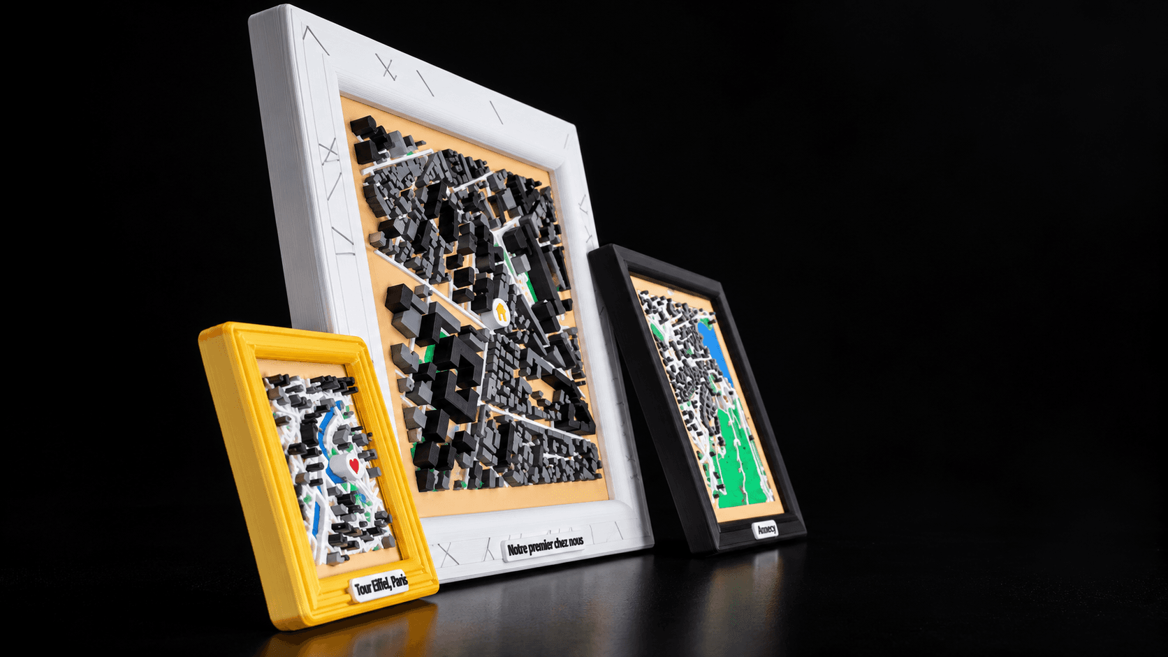 Cadre Carte 3D Personnalisé, vue 2 — impression 3D, La Cale aux Trésors