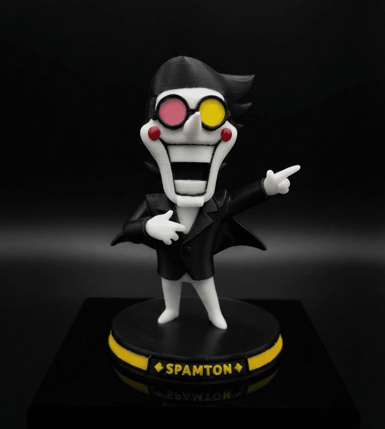 Figurine Spamton G. Spamton – Deltarune 🩷💛 — impression 3D, La Cale aux Trésors